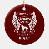 Décoration En Céramique Husky chien gardien ange (Dos)