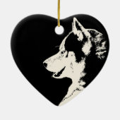Décoration En Céramique Husky Orament Malamute Keepsaké Chiffres Cadeaux (Dos)