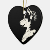 Décoration En Céramique Husky Orament Malamute Keepsaké Chiffres Cadeaux (Gauche)