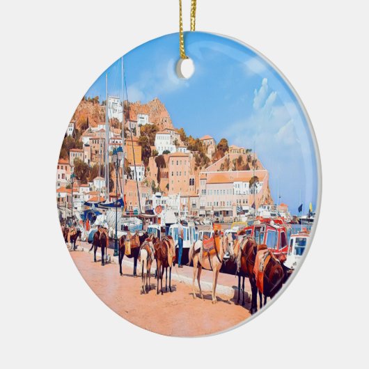 Décoration En Céramique HYDRA - mules au port (Gauche)