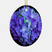 Décoration En Céramique Hydrangée violette et turquoise, fleurs bleu viole (Droite)