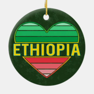 Décoration En Céramique I Love Ethiopia, Ethiopian Heart