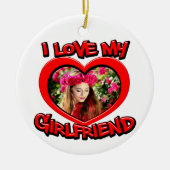 Décoration En Céramique I Love my Girlfriend Bubble Red Heart Photo (Devant)