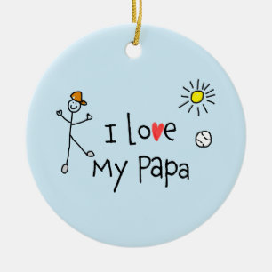 Décoration En Céramique I Love My Papa Photo