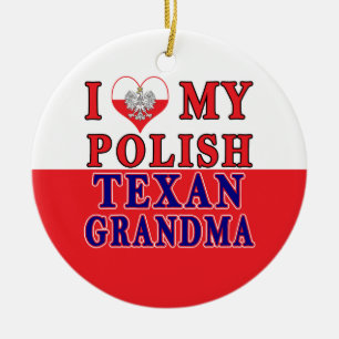 Décoration En Céramique I Love My Polish Texan Grandma