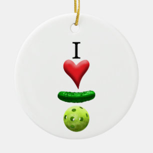 Décoration En Céramique I Love Pickleball -
