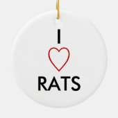 Décoration En Céramique I Love Rats Hungry Rat Ornament (Dos)