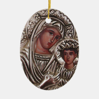 Décoration En Céramique Icône de mère et d'enfant, Madonna et Jésus en
