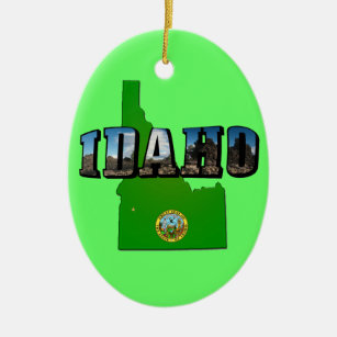 Décoration En Céramique Idaho Carte, sceau et texte de l'image
