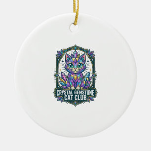 Décoration En Céramique Idée cadeau chat maman pierre précieuse cristallin