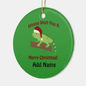 Décoration En Céramique Iguana Vous Souhaite Un Joyeux Noël (Gauche)