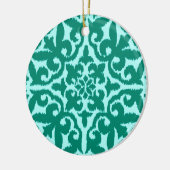 Décoration En Céramique Ikat damask pattern - Turquoise et Aqua (Gauche)