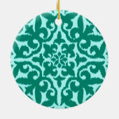Décoration En Céramique Ikat damask pattern - Turquoise et Aqua (Dos)