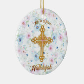 Décoration En Céramique Il est Pâques chrétienne levée (Droite)