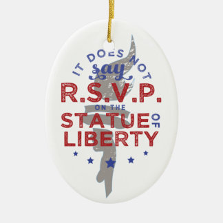 Décoration En Céramique Il ne dit pas RSVP sur la statue de la liberté