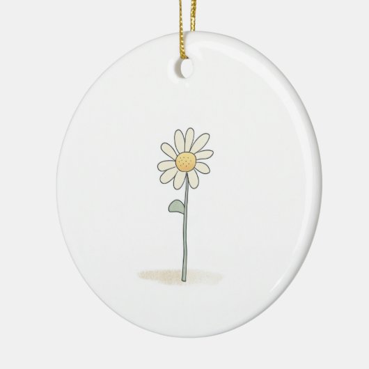Décoration En Céramique Illustration Daisy - Fleur Douce Simple (Gauche)