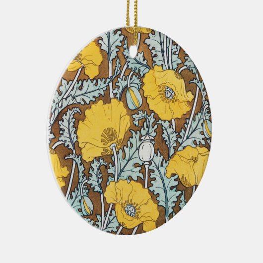 Décoration En Céramique illustration d'art pavot fleur jaune (Droite)