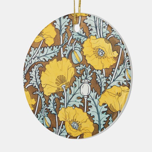 Décoration En Céramique illustration d'art pavot fleur jaune (Gauche)