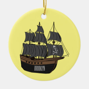 Décoration En Céramique Illustration de bateau pirate