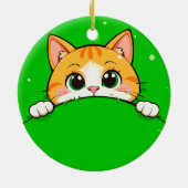 Décoration En Céramique Illustration de chat mignon (Dos)