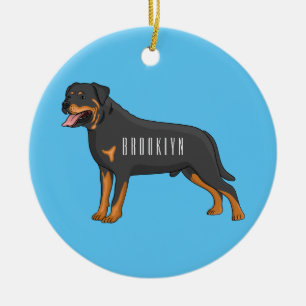 Décoration En Céramique Illustration de chien Rottweiler