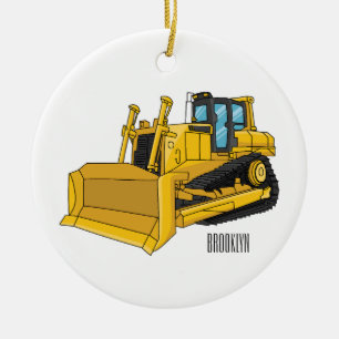 Décoration En Céramique Illustration de dessin animé Bulldozer