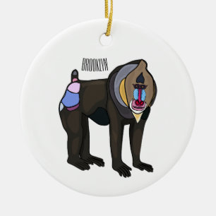 Décoration En Céramique Illustration de dessin animé Mandrill