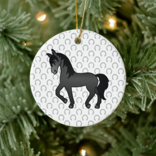 Décoration En Céramique Illustration de dessin animé mignon de cheval trot