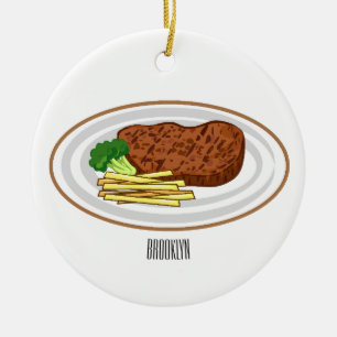 Décoration En Céramique Illustration de dessin de steak