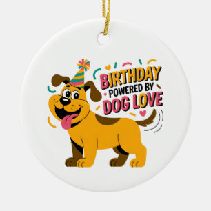 Décoration En Céramique Illustration de fête d'anniversaire pour chien d'a