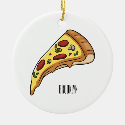 Décoration En Céramique Illustration de la pizza (Devant)