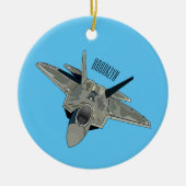 Décoration En Céramique Illustration de l'avion de chasse (Devant)