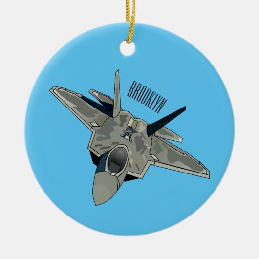 Décoration En Céramique Illustration de l'avion de chasse (Devant)