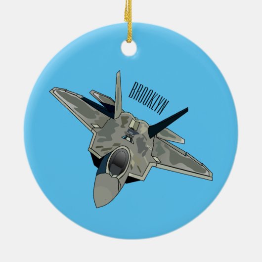 Décoration En Céramique Illustration de l'avion de chasse (Dos)