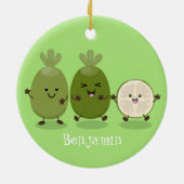 Décoration En Céramique Illustration de mignonne guava feijoa (Dos)