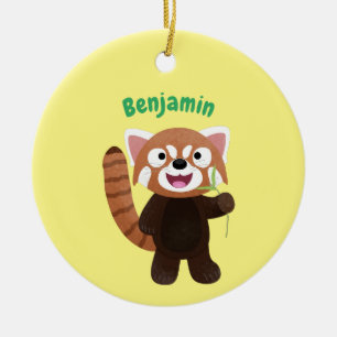 Décoration En Céramique Illustration de panda rouge mignon