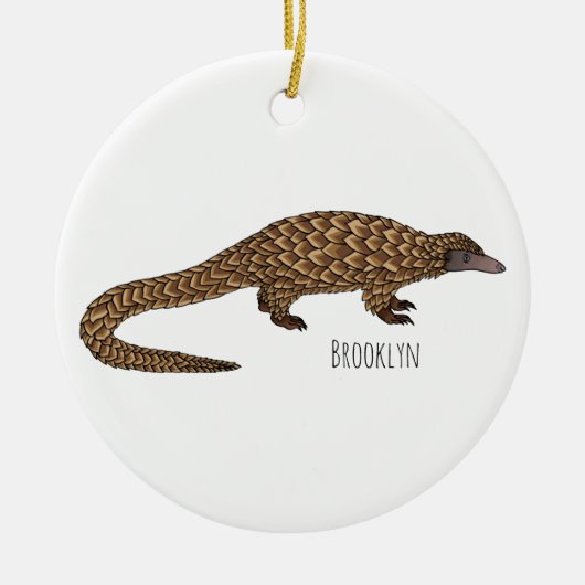 Décoration En Céramique Illustration de pangolin à queue longue (Devant)