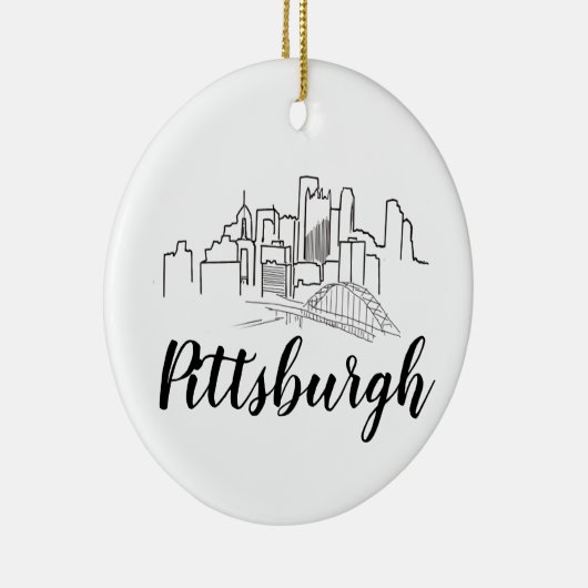 Décoration En Céramique Illustration de Pittsburgh Skyline (Droite)
