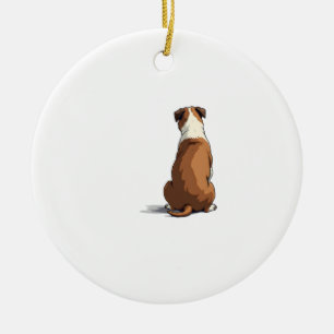 Décoration En Céramique Illustration de vue arrière de bouledogue vintage 