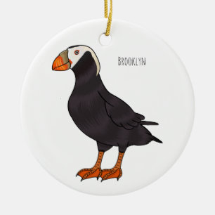 Décoration En Céramique Illustration d'oiseau bouffon touffu