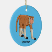 Décoration En Céramique Illustration drôle de singe proboscis (Droite)