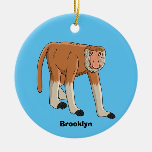 Décoration En Céramique Illustration drôle de singe proboscis (Devant)