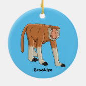 Décoration En Céramique Illustration drôle de singe proboscis (Dos)