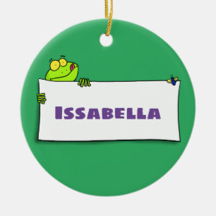 Décoration En Céramique Illustration du panneau de grenouille verte mignon