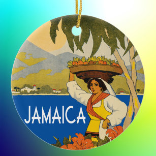 Décoration En Céramique Illustration du style de voyage vintage jamaïcain