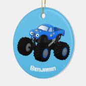 Décoration En Céramique Illustration d'un camion monstre bleu mou (Gauche)