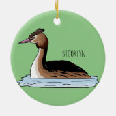 Décoration En Céramique Illustration d'un grand oiseau de grèbe huppé (Dos)