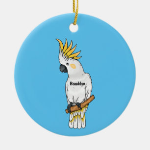 Décoration En Céramique Illustration d'un oiseau de cokatoscope à crête de