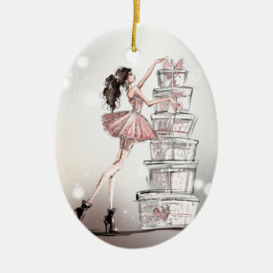 Décoration En Céramique Illustration élégante de la mode de Noël
