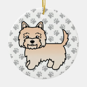 Décoration En Céramique Illustration mignonne de chien Cairn Terrier crème